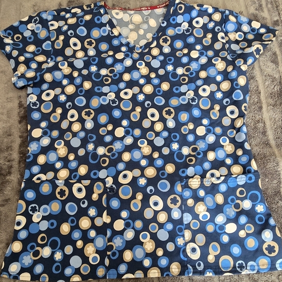 Blue and White Patterned Women's Top - Picture 1 of 4
